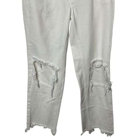 We The Free White Maggie Jeans Size 25 100% Cotton Cropped Bootcut Classic - Picture 3 of 11